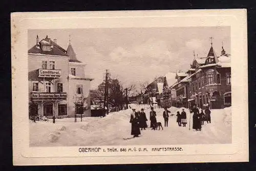 100815 AK Oberhof Thüringen Winterbild Conditorei Hauptstr. Hotel  Schweizerhaus