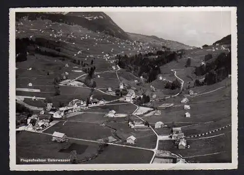 100917 Ansichtskarte Flugaufnahme Unterwasser SG 1949 Alt St. Johann Kanton St. Gallen