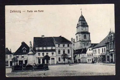 100944 Ansichtskarte Zielenzig Sulecin Denkmal Markt um 1910