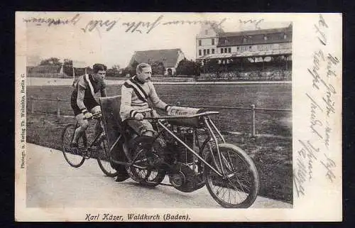 101352 Ansichtskarte Fahrrad Karl Käser Schrittmacher Waldkirch Baden 1905