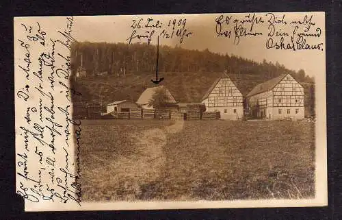 101190 AK Lichtenberg Erzgebirge Fotokarte 1909 Fachwerkhäuser gehöft