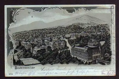 100034 Ansichtskarte Badenweiler 1901 mit Luna Effekt