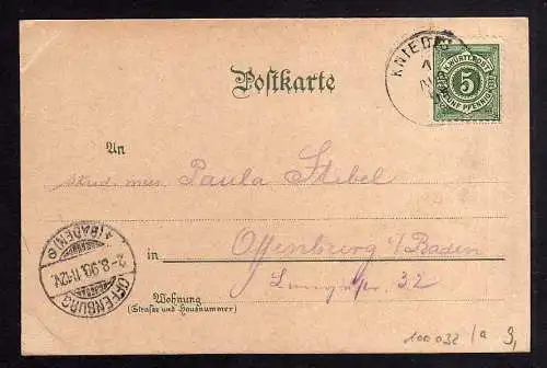 100032 Ansichtskarte Kniebis Sankenbacher Wasserfälle 1898