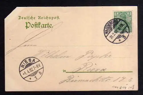 100214 Ansichtskarte Magdeburg 1902 D. H. V. Handlungsgehilfen Verband 7. Verbandstag