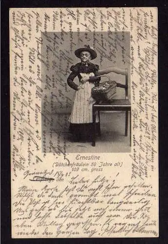 100481 Ansichtskarte Leipzig 1903 Ernestine Dütchenfräulein 59 Jahre 109 cm gross Liliput