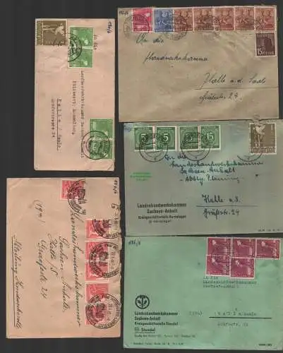 B10237 9x Brief SBZ Währungsreform 1948 Zeitz Wittenberg Lutherstadt Schildau