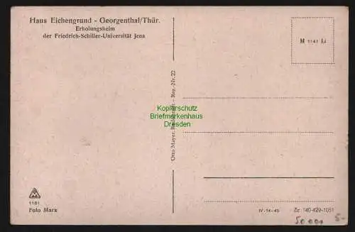 50001 AK Georgenthal Thür. um 1950 Haus Eichengrund