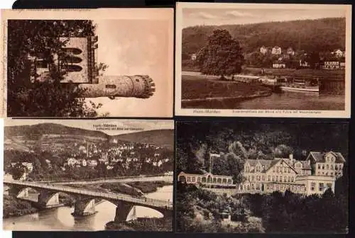 49591 4 Ansichtskarte Hann. Münden Zusammenfluss Werra Fulda WeserdampferHotel Cattenbühl