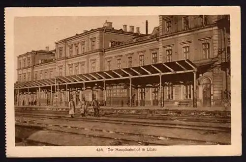 44561 AK Liepaja Libau Lettland Hauptbahnhof um 1917