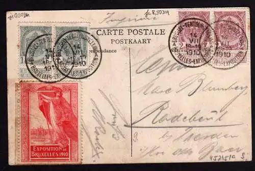 45245 AK Brüssel Bruexelles 1910 Expo Vignette SST
