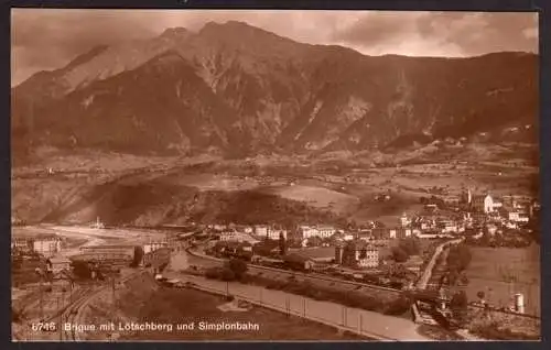 44573 AK Brigue mit Lötschberg und Simplonbahn Brig Glis Kanton Wallis um 1925