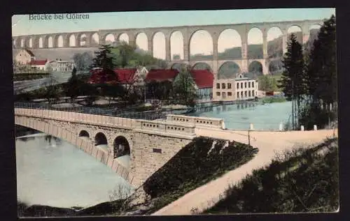 36723 Ansichtskarte Brücke b Göhren Sachsen 1908 Göhrener Viadukt