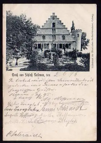 28573 Ansichtskarte Schloß Rosenau Oeslau 1895