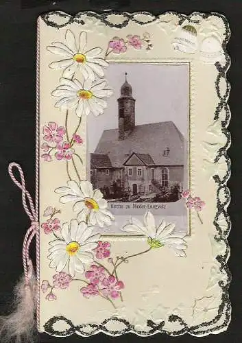 25697 AK Kirche zu Nieder Lungwitz Taufkärtchen Zur Taufe Anna Reimann 1905