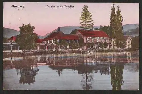 25484 Ansichtskarte Ilsenburg Zu den roten Forellen 1921, gelaufen 1921