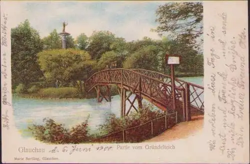 170995 Ansichtskarte Glauchau 1900