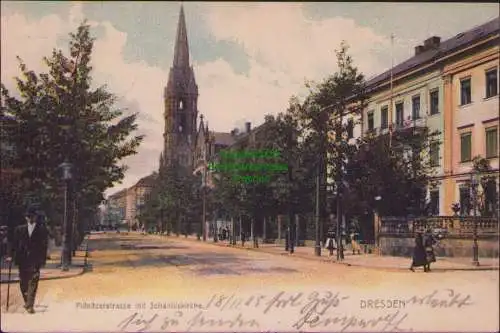 171025 AK Dresden 1905 Pillnitzerstrasse mit Johanniskirche