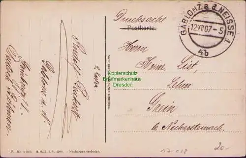 171028 AK Deutsch Böhmen Jablonec nad Nisou Gablonz an der Neiße 1907 Villa