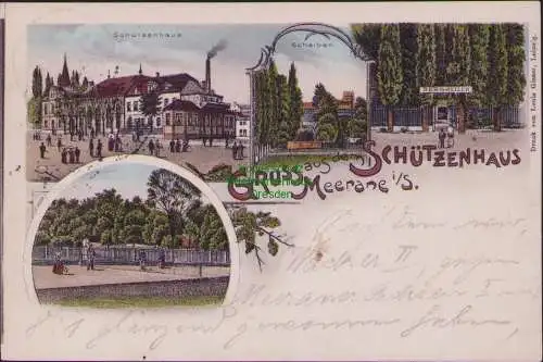 171142 Ansichtskarte Meerane S. 1911 Litho Schützenhaus Scheiben BERGKELLER Louis Glaser