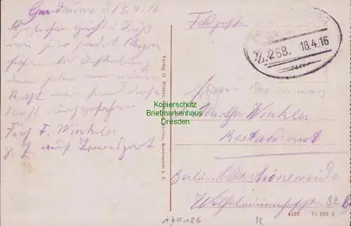 170186 AK Kalisch Kalisz 1916 Feldpost Provinz Posen Warschauer Str. Kriegszeit