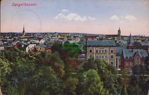 170296 AK Sangerhausen 1914 Panorama Feldpost