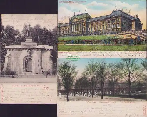 170175 3 AK Dresden Finanzministerium 1904 Garnison Lazarett Fabrice Mausoleum