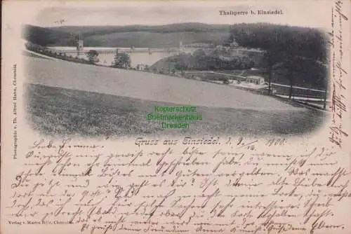 170174 AK Chemnitz Einsiedel 1900 Talsperre Staumauer