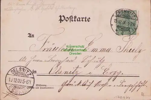 170174 AK Chemnitz Einsiedel 1900 Talsperre Staumauer