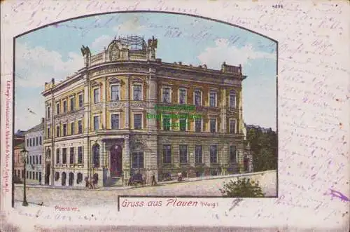 170184 Ansichtskarte Plauen Vogtland 1903 Postamt