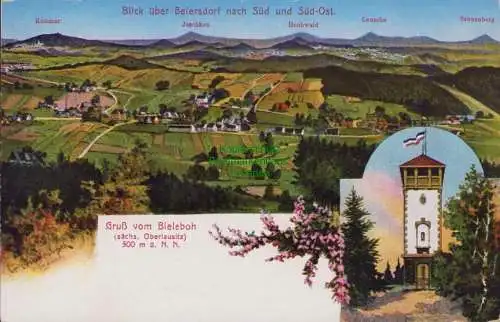 170201 AK Blick über Beiersdorf 1914 Bieleboh Aussichtsturm