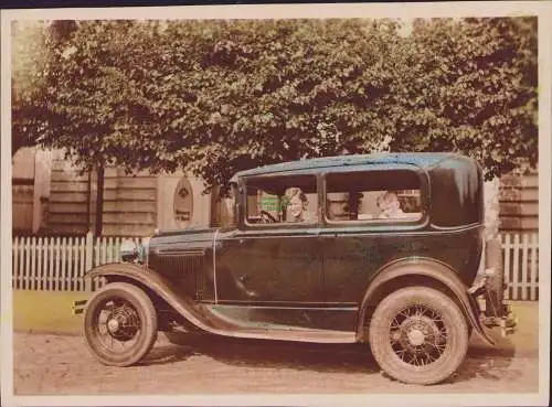 165626 Foto Auto um 1930  Speichen Räder leicht coloriert