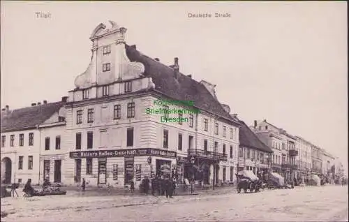 161456 AK Tilsit um 1910 Deutsche Straße Kaiser's Kaffee-Geschäft Verlag Photogr