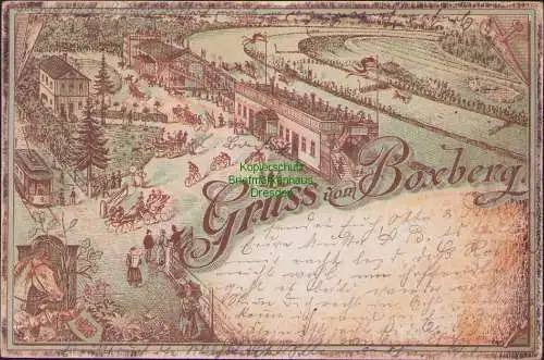 158860 AK Gruss vom Boxberg bei Gotha 1899 Litho Restaurant