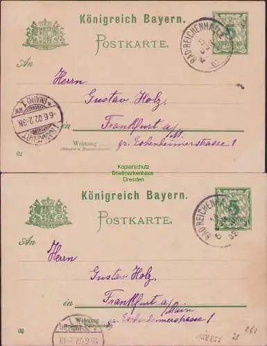 158855 2 AK Bayern Bad Reichenhall Handgemaltes Bilderrätsel 1902 auf Ganzache