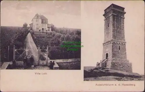 159050 Ansichtskarte Beierstedt 1913 Villa Lohl Aussichtsturm a. d. Heeseberg