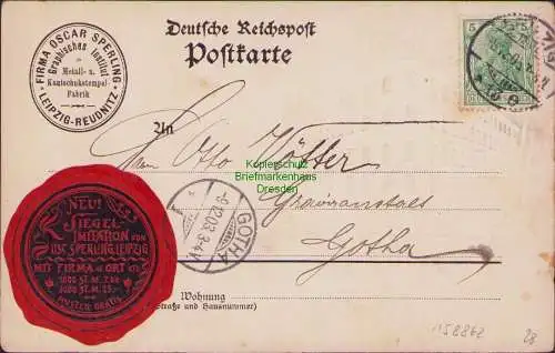 158862 AK Leipzig 1902 Gravir Anstalt Stempel Fabrik Siegelmarken Oscar Sperling