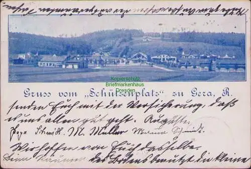 158565 AK Gera Reuss 1900 Gruss vom Schützenplatz