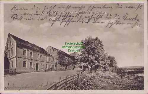 158524 AK Wolfsgefärth bei Zedlitz a. Elster 1915 Gasthaus zur kleinen Mühle