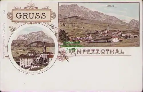 158695 AK Ampezzo Ampezzothal Litho Cortina d’Ampezzo Monte Tofana um 1900