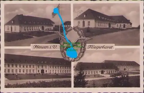 157677 Ansichtskarte Plauen i. V. 1941 Fliegerhorst Kaserne 4 Ansichten