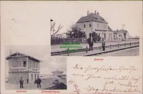 157658 AK Rückmarsdorf 1910 Bahnhof Stellwerk Güterabfertigung Böhlitz-Ehrenberg