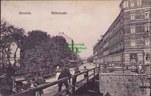 157648 Ansichtskarte Chemnitz 1913 Müllerstraße Verlag Richard Oschatz Serie 19. 149. 1905