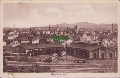 157699 Ansichtskarte Zittau Bahnhof 1928 Lokschuppen Drehscheibe Dampflok