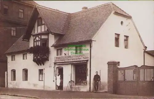 157664 AK Bernsdorf Oberlausitz 1930 Fotokarte Fleischerei Fleisch u. Wurstwaren