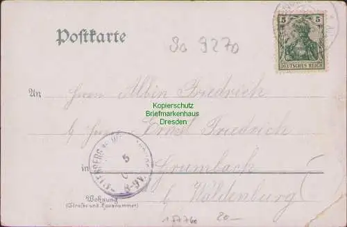 157760 AK Litho Gasthof Langenberg bei Hohenstein-Ernstthal 1906