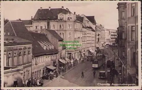 157659 Ansichtskarte Chemnitz Augustusburgerstraße Fotokarte um 1930 Hotel Goldener Anker