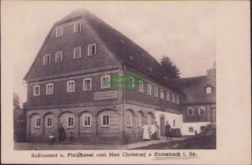 157738 AK Ebersbach i. Sa.1941 Restaurant u. Fleischerei Christopf Umgebindehaus