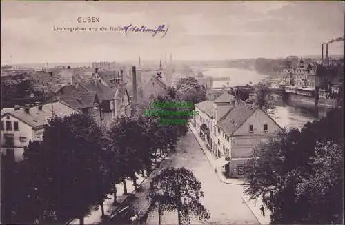 157715 AK Guben 1914 Lindengraben und die Neiße Stadtmühle Leihbibliothek