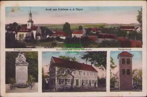 157673 AK Schönau auf dem Eigen 1925 Kriegerdenkmal Kolonialwaren Steigerturm