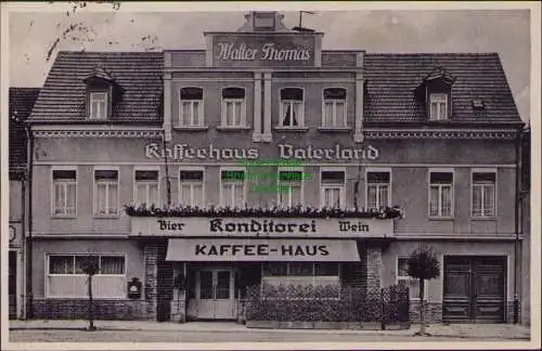 157713 Ansichtskarte Elsterwerda 1944 Markt Kaffeehaus Vaterland Konditorei Walter Thomas